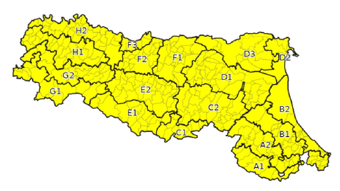 Allerta gialla per criticita  temporali - Emissione 06/08/2022 foto 