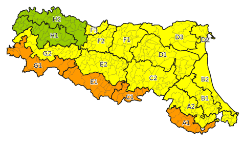 Allerta gialla per criticita  temporali - Emissione 13/03/2023 foto 
