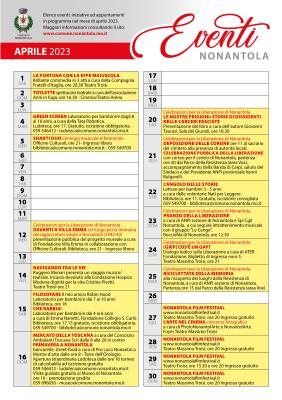 Calendario iniziative a Nonantola, Aprile 2023