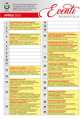 Calendario iniziative a Nonantola, Aprile 2023 foto 