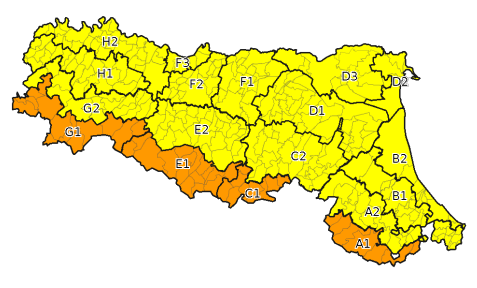 Allerta gialla per criticità per temporali e idraulica - Emissione 14/06/2023 foto 