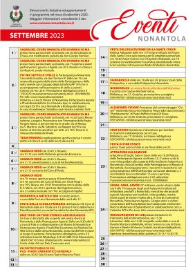 Calendario iniziative a Nonantola, Settembre 2023 foto 