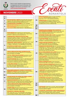 Calendario iniziative a Nonantola, Novembre 2023 foto 