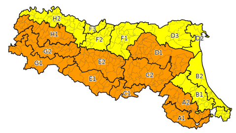 Allerta gialla per criticità per temporali e idraulica - Emissione 01/11/2023 foto 