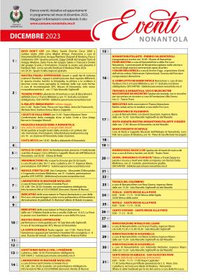 Calendario iniziative a Nonantola, Dicembre 2023 foto 
