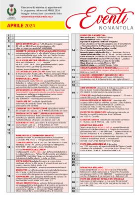 Calendario iniziative a Nonantola, Aprile 2024 foto 