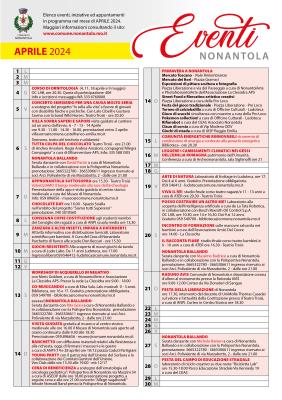 Calendario iniziative a Nonantola, Aprile 2024
