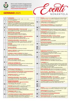 Calendario iniziative a Nonantola a Gennaio 2025 foto 