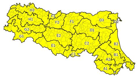 Allerta gialla per criticita' per temporali - Emissione 06/06/2021