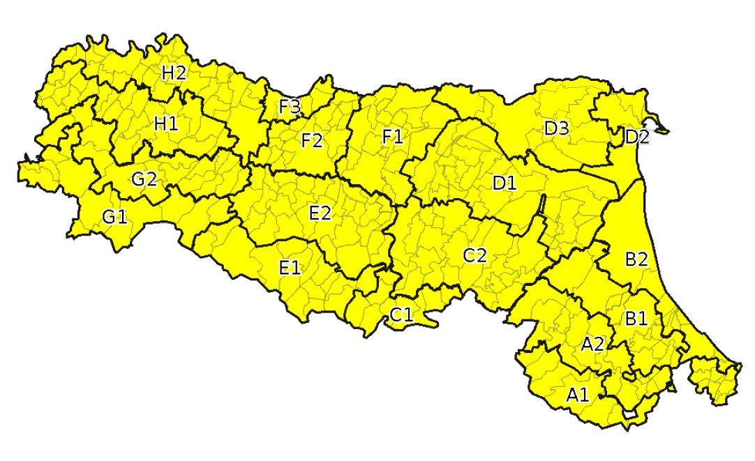 Allerta gialla per criticita' per temporali - Emissione 12/07/2021