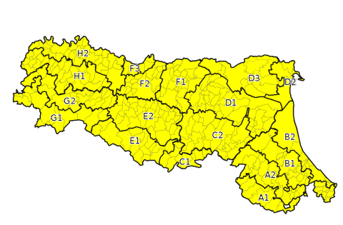 Allerta gialla per criticita' per temporali - Emissione 15/07/2021