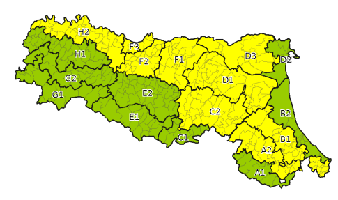 Allerta gialla per criticità per temperature estreme/ondata di calore - Emissione 15/08/2021