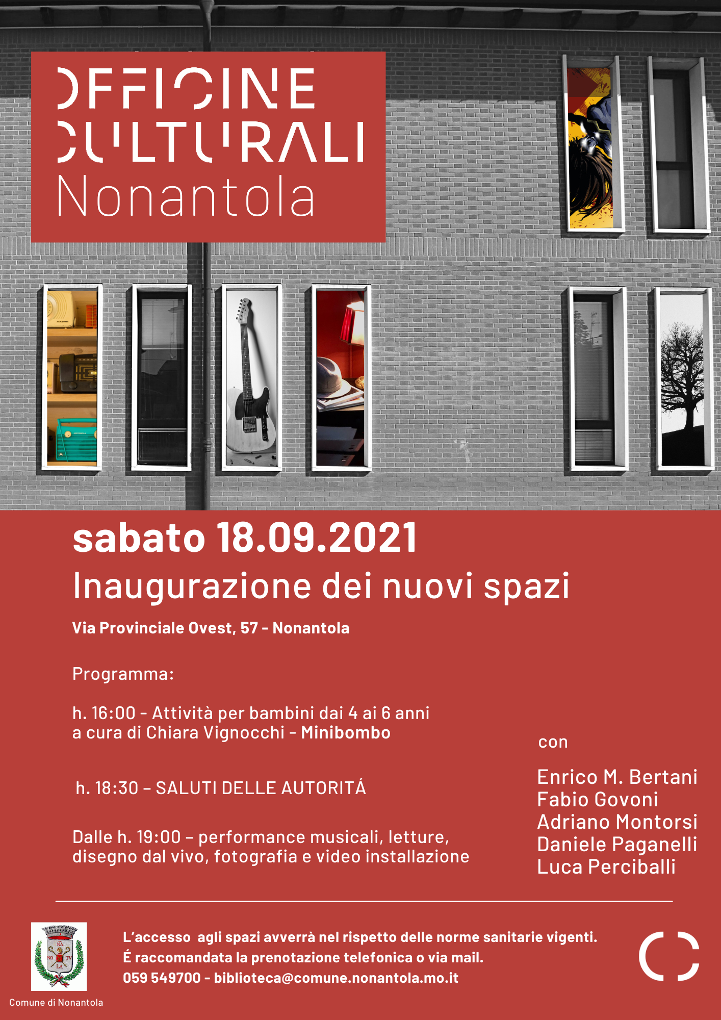 Sabato 18 settembre inaugurano i nuovi spazi di Officine Culturali 