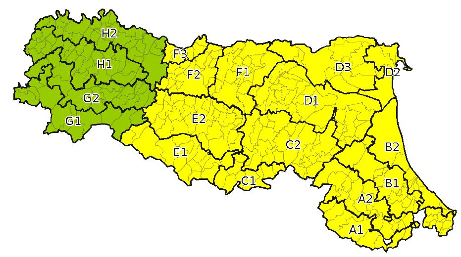 Allerta gialla per criticita' temporali - Emissione 08/06/2022