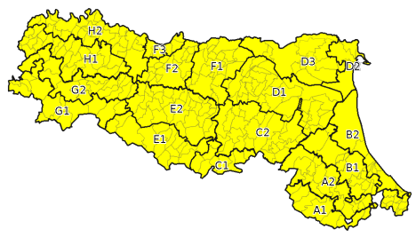 Allerta gialla per criticita' temporali - Emissione 15/06/2022