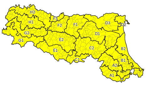 Allerta gialla per criticita' temporali - Emissione 23/09/2022