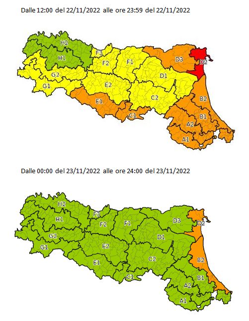 Allerta gialla per criticita' idraulica - Emissione 22/11/2022