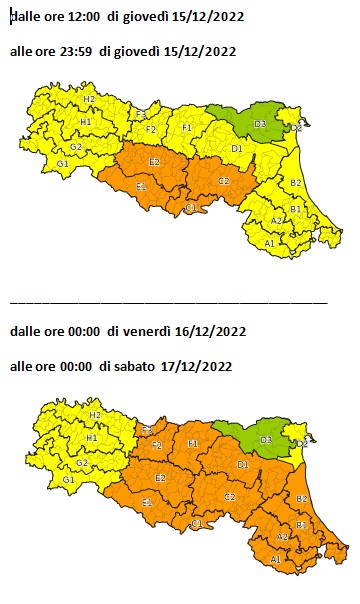 Allerta arancione per criticità idraulica - Emissione 15/12/2022