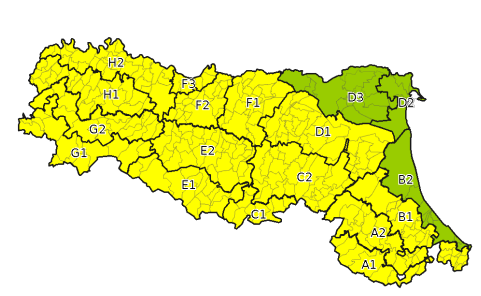 Allerta gialla per criticita' per temperature estreme - Emissione 07/02/2023