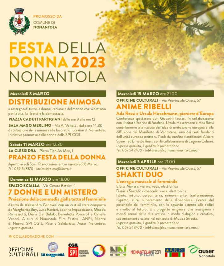 Festa della Donna 2023, le iniziative a Nonantola