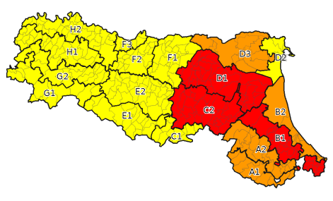 Allerta gialla per criticità idraulica e per temporali - Emissione 13/05/2023 ore 12:40