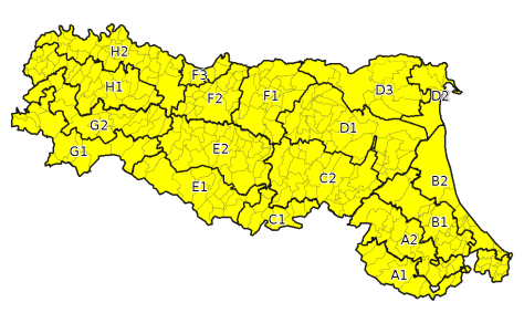 Allerta gialla per criticità per temporali - Emissione 05/07/2023