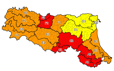 Allerta arancione per criticità idraulica e per vento - Emissione 01/12/2023