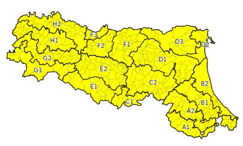 Allerta gialla per criticità per temporali - Emissione 12/06/2024