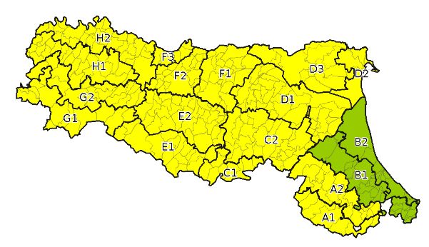 Allerta gialla per criticità per temporali - Emissione 11/09/2024