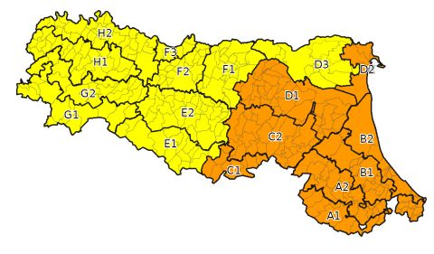 Allerta gialla per criticità idraulica e per temporali - Emissione 02/10/2024